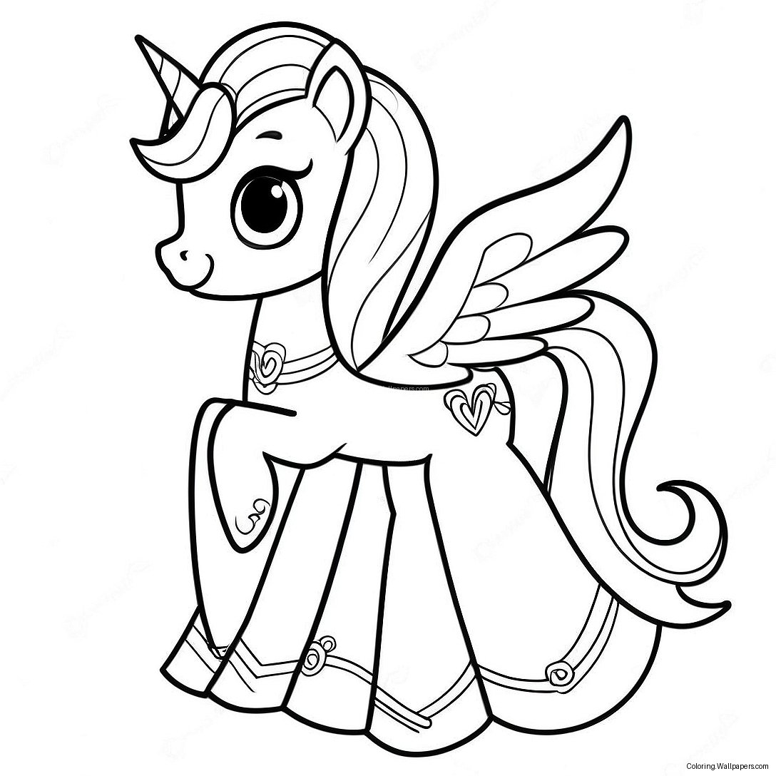 Pagina Para Colorir Da Linda Princesa Cadance Em Um Vestido Brilhante 68255 54014