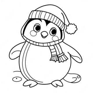 Pagina Para Colorir Do Fofo Pinguim De Natal 11071-8699