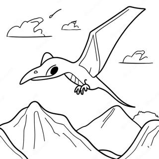 Pterodactilo Voando Acima De Um Vulcao Pagina Para Colorir 12630-9915