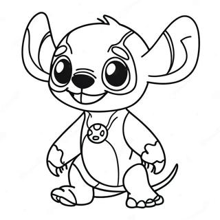 Pagina Para Colorir Do Stitch Em Um Fantasia Assustadora 12971-10181