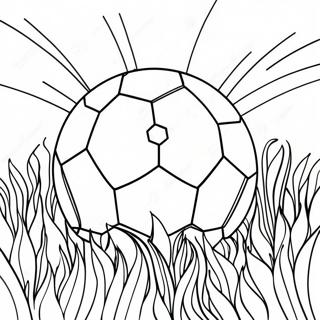 Pagina Para Colorir Da Bola De Futebol Colorida Na Grama 13031-10234