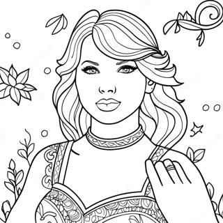 Pagina Para Colorir Encantadora Da Taylor Swift Em Folklore 13341-10485