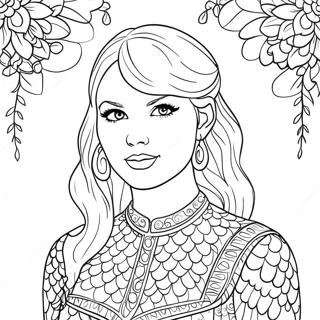 Pagina Para Colorir Encantadora Da Taylor Swift Em Folklore 13341-10486