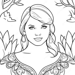 Pagina Para Colorir Encantadora Da Taylor Swift Em Folklore 13341-10487