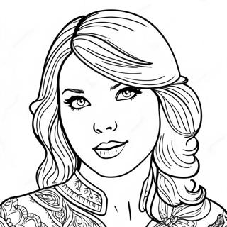 Pagina Para Colorir Encantadora Da Taylor Swift Em Folklore 13341-10488