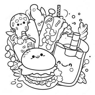 Pagina Para Colorir Comida Lixo Kawaii 1500-1205