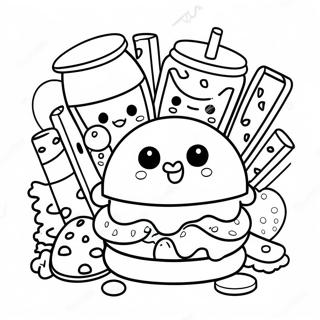 Pagina Para Colorir Comida Lixo Kawaii 1500-1206