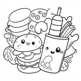 Pagina Para Colorir Comida Lixo Kawaii 1500-1207