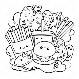 Pagina Para Colorir Comida Lixo Kawaii 1500-1208