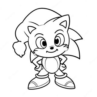 Pagina Para Colorir Do Sonic Com Chapeu De Papai Noel 15701-12377