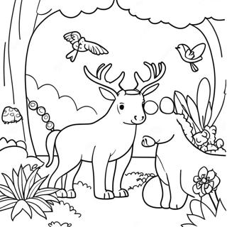 Pagina Para Colorir Belo Jardim Do Eden Com Animais 18081-14281