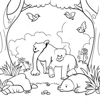 Pagina Para Colorir Belo Jardim Do Eden Com Animais 18081-14284