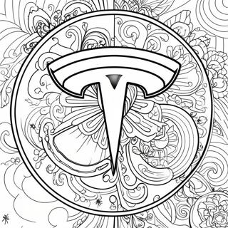 Pagina Para Colorir Do Logo Da Tesla 1870-1486