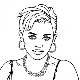 Pagina Para Colorir De Miley Cyrus Com Cabelo Colorido 21493-16993