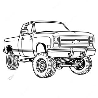 Pagina Para Colorir Da Caminhonete Chevy Elevada Personalizada 22163-17526