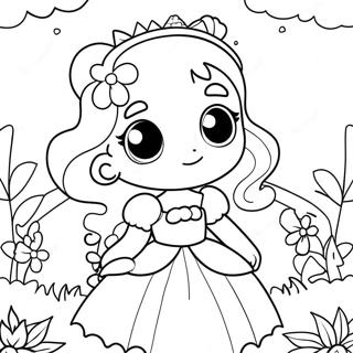 Pagina Para Colorir Da Princesa Anime Fofa Em Um Jardim Magico 22773-17986