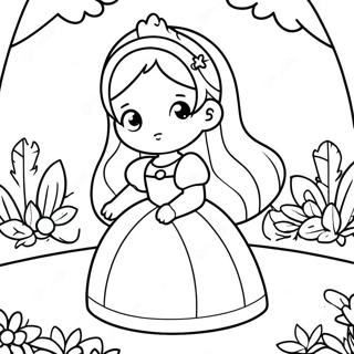 Pagina Para Colorir Da Princesa Anime Fofa Em Um Jardim Magico 22773-17987