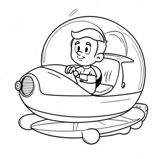 Pagina Para Colorir De George Jetson Em Seu Carro Flutuante 23563-18622