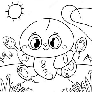 Pagina Para Colorir Do Buggy Huggy Fofo No Jardim 24013-18982