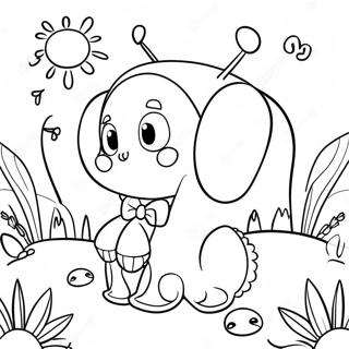 Pagina Para Colorir Do Buggy Huggy Fofo No Jardim 24013-18983