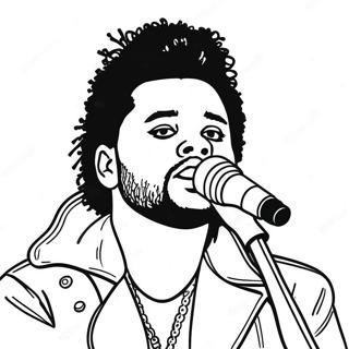 Pagina Para Colorir Do The Weeknd Se Apresentando No Palco 24673-19497