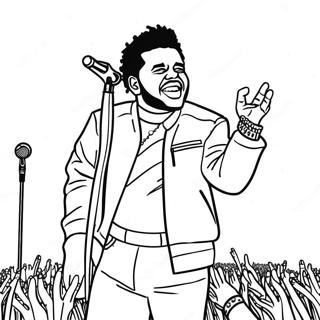 Pagina Para Colorir Do The Weeknd Se Apresentando No Palco 24673-19499