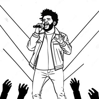 Pagina Para Colorir Do The Weeknd Se Apresentando No Palco 24673-19500