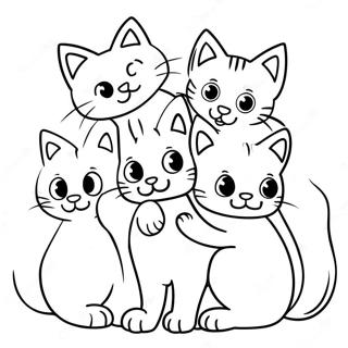 Pagina Para Colorir Do Gato Com Filhotes Brincalhoes 24992-19741