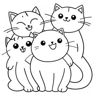 Pagina Para Colorir Do Gato Com Filhotes Brincalhoes 24992-19744