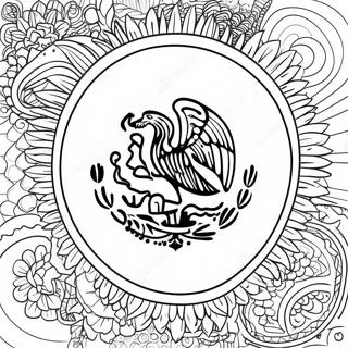 Pagina Para Colorir Da Bandeira Mexicana Vibrante 25113-19841