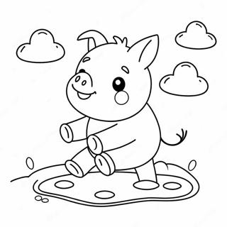 Pagina Para Colorir De Porquinho Kawaii Adoravel Brincando Na Lama 25163-19881