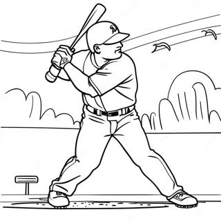 Pagina Para Colorir Do Mike Trout Batendo Com O Bastao 25783-20376