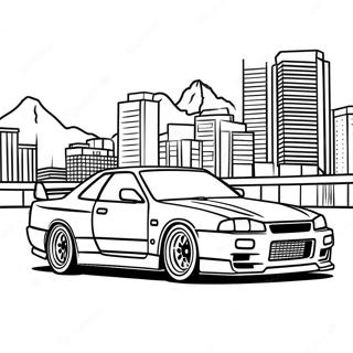 Pagina Para Colorir De Nissan Skyline Em Movimento 26385-20846