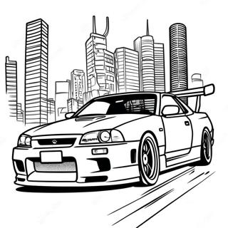 Pagina Para Colorir De Nissan Skyline Em Movimento 26385-20847