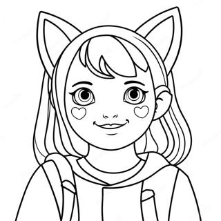 Pagina Para Colorir De Garota Tumblr Fofa Com Orelhas De Gato 28714-22690