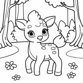 Pagina Para Colorir De Cervo Bebe Fofo Na Floresta 29555-23364