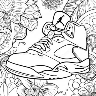 Pagina Para Colorir Do Design Colorido Do Tenis Jordan 5 30165-23841