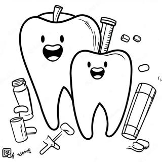 Saúde Dental Dentes Páginas Para Colorir