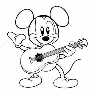 Pagina Para Colorir Do Mickey Mouse Tocando Guitarra 31984-25285