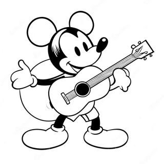 Pagina Para Colorir Do Mickey Mouse Tocando Guitarra 31984-25286