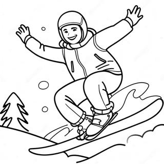 Pagina Para Colorir De Um Snowboarder Alegre 32014-25325