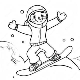 Pagina Para Colorir De Um Snowboarder Alegre 32014-25326