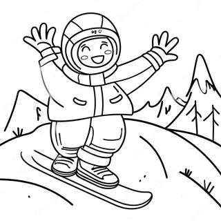 Pagina Para Colorir De Um Snowboarder Alegre 32014-25327