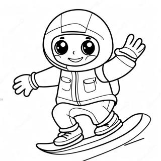 Pagina Para Colorir De Um Snowboarder Alegre 32014-25328