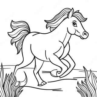 Pagina Para Colorir De Cavalo Selvagem Realista Galopando 3650-2919