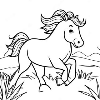 Pagina Para Colorir De Cavalo Selvagem Realista Galopando 3650-2920