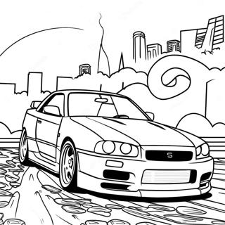 Pagina Para Colorir Carro Esportivo Nissan Skyline R34 36543-28910