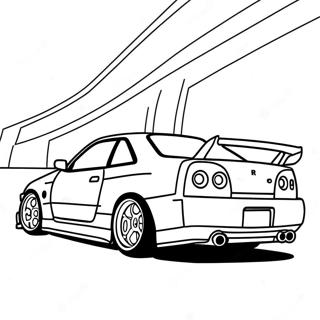 Pagina Para Colorir Nissan Skyline R34 Em Movimento 36544-28890