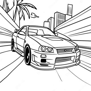 Pagina Para Colorir Nissan Skyline R34 Em Movimento 36544-28891