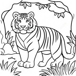 Tigre Branco Majestoso Na Selva Pagina Para Colorir 36654-28998